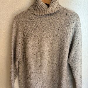 Finisterre Farne roll neck knit jumper oatmeal
